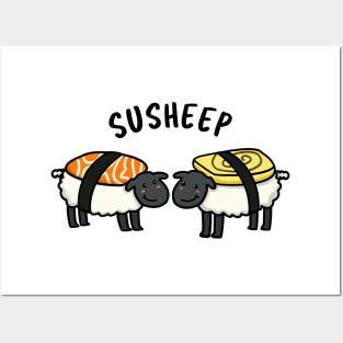 Susheep Cute Sushi Sheep Pun Posters and Art